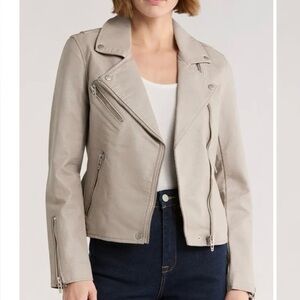 Blank NYC Tan Moto Jacket Faux Leather